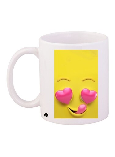 Printed Coffee Mug White/Yellow/Pink