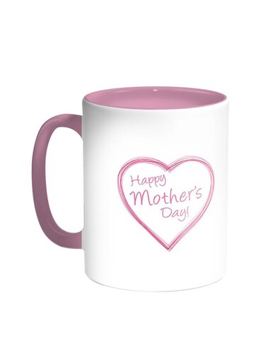 Happy Mother's Day Printed Coffee Mug Pink/White 11ounce