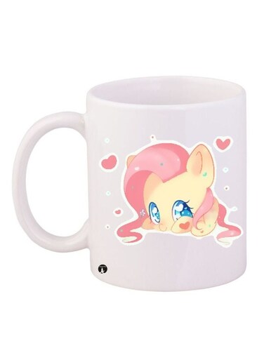 Anime Character Printed Coffee Mug White/Pink/Yellow 11ounce