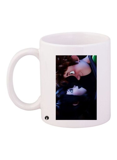 Cartoon Printed Coffee Mug White/Black/Beige