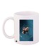 Floral Printed Ceramic Coffee Mug White/Blue/Brown 11ounce