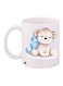 Teddy Bear Printed Coffee Mug White/Beige/Blue 11ounce