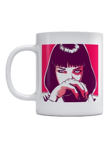 Ceramic Printed Mug White/Pink/Black