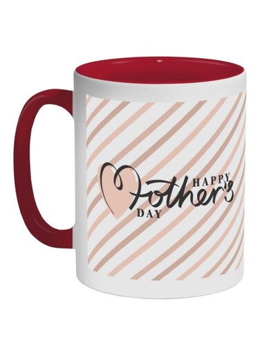 Happy Mothers Day Printed Ceramic Coffee Mug Red/White/Black 325ml