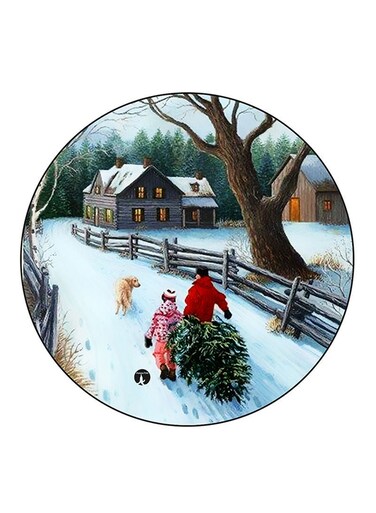 Christmas Printed Fridge Magnet Round Multicolour