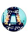 The Effiel Tower Printed Fridge Magnet Round Multicolour