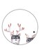 Cat Printed Fridge Magnet White/Grey/Black 5.5cm