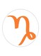 Zodiac Sign Capricorn White/Orange
