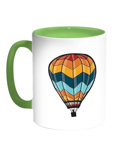 Airship Printed Coffee Mug White/Green 11ounce
