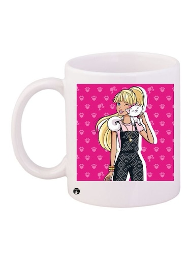 Cartoon Printed Coffee Mug White/Pink/Black