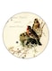 Birds Printed Fridge Magnet Beige/Green/Brown 5.5cm
