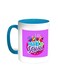 Back To School Printed Coffee Mug Turquoise/White 11ounce