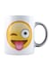 Wink Emoji Printed Ceramic Coffee Mug White