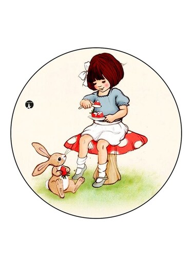Girl Printed Fridge Magnet Multicolour