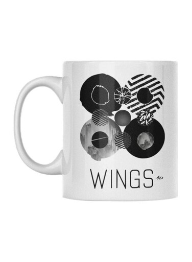 BTS Wings Printed Mug White/Black/Grey