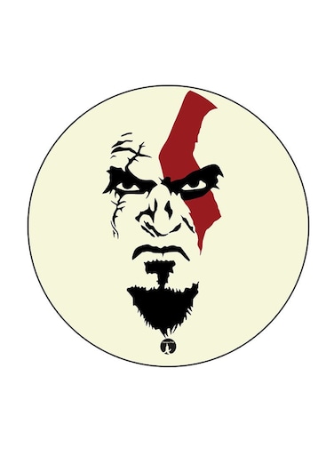 Video Game God Of War Printed Fridge Magnet Round Multicolour