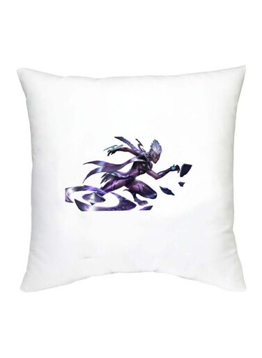 Mobile Legends Character Printed Decorative Cushion White/Purple/Black 16x16inch