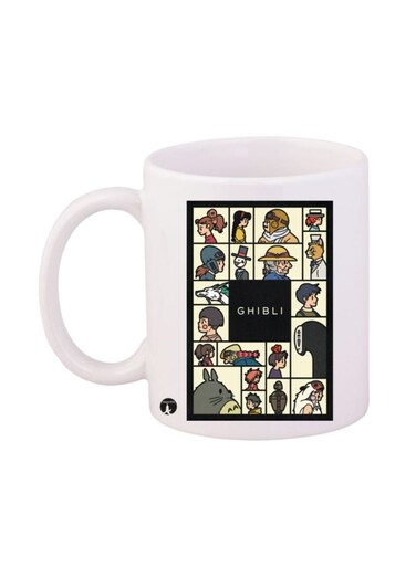 Studio Ghibli Printed Coffee Mug White/Black 12ounce