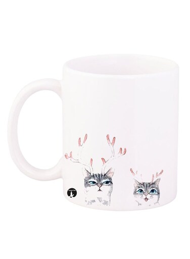 Cats Design Mug White/Black 11ounce