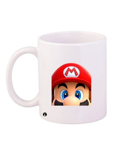 Cartoon Printed Coffee Mug White/Beige/Red 11ounce