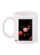 Floral Printed Ceramic Coffee Mug White/Pink/Black 11ounce