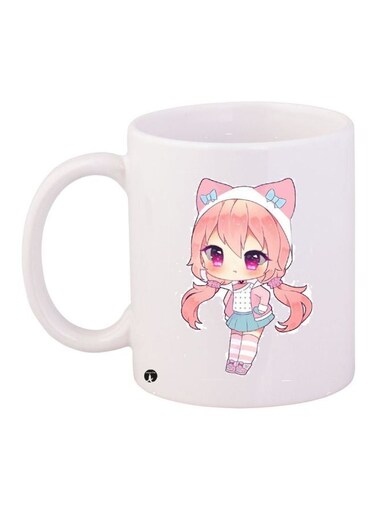 Printed Coffee Mug White/Pink/Blue 11ounce