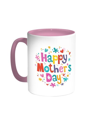 Happy Mother's Day Printed Coffee Mug Pink/White 11ounce
