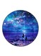 Man And A Woman Printed Fridge Magnet Round Multicolour