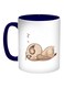 Cartoon Drawings Owl Printed Coffee Mug White/Blue/Brown