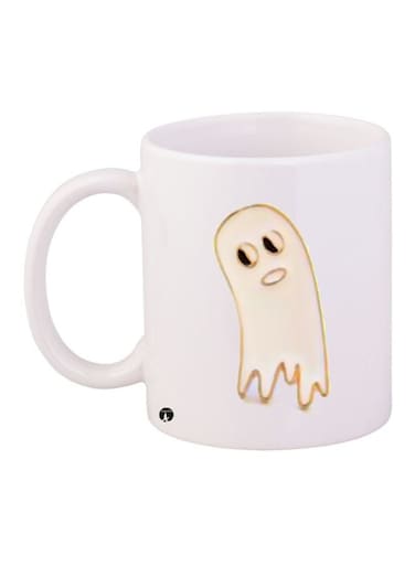 Cartoon Printed Coffee Mug White/Beige/Black 11ounce