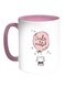 Cartoon Drawings - Rabbits Printed Coffee Mug White/Pink 11ounce