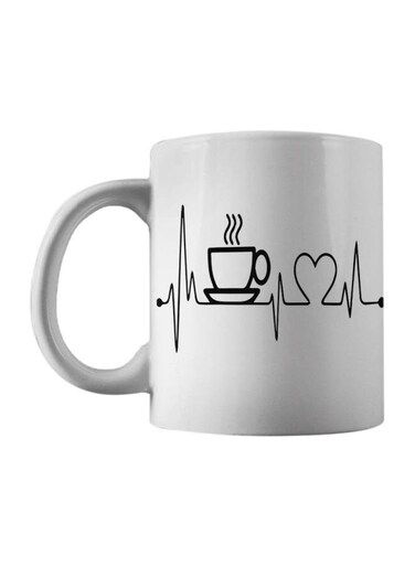 Printed Ceramic Mug White/Black