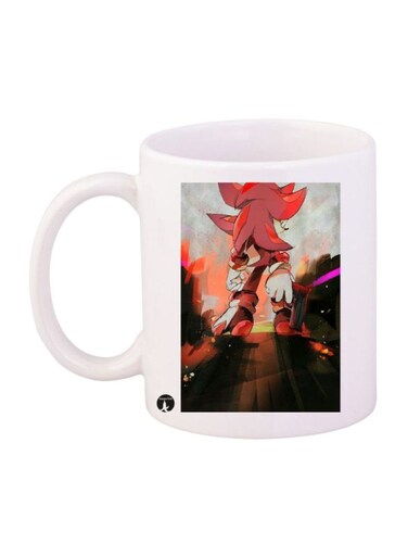 Sonic Video Game Printed Mug White/Black/Red Standard Size