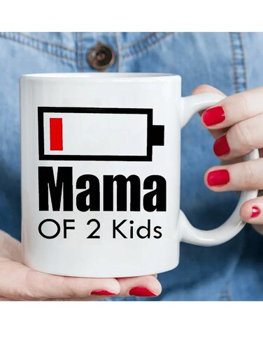 Mama of 2 Kids Ceramic Coffee Mug - Insulated, Reusable,Multipurpose Mug for Mom, Machine Washable, Reusable Coffee Cup   Modern Coffee Mug   Durable Ceramic Mug, Coffee Mug