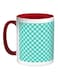 Squares Decorated Printed Coffee Mug Red/White/Blue 11ounce