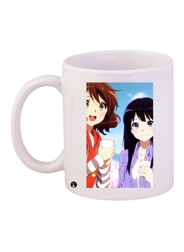 Cartoon Girls Printed Coffee Mug White/Red/Blue