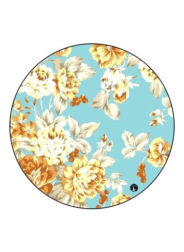 Floral Printed Fridge Magnet Blue/White/Beige 5.5cm