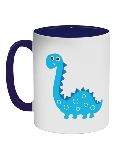 Dinosaur Printed Coffee Mug Dark Blue/White/Black 325ml