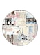 Newspaper Printed Fridge Magnet Round Multicolour