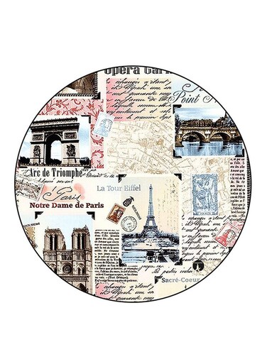 Newspaper Printed Fridge Magnet Round Multicolour