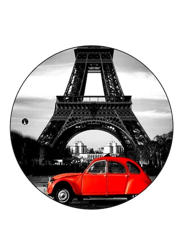 Effiel Tower Printed Fridge Magnet Round Multicolour