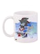 Cartoon Printed Coffee Mug White/Blue/Red 11ounce