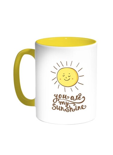 You Are My Sunshine Printed Coffee Mug Yellow/White 11ounce