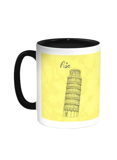 Landmarks - Leaning Tower Of Pisa Printed Coffee Mug Black/White 11ounce