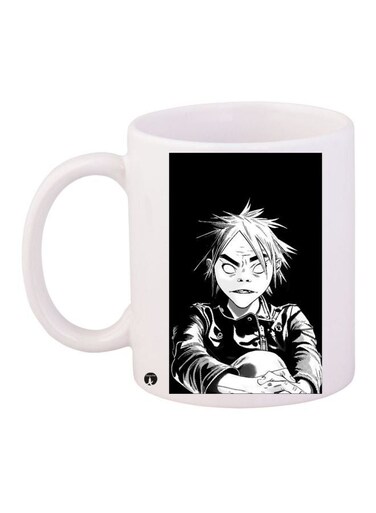 Anime Printed Coffee Mug White/Black 11ounce