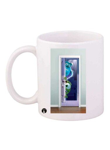Monsters Inc Printed Mug White/Blue/Brown Standard Size