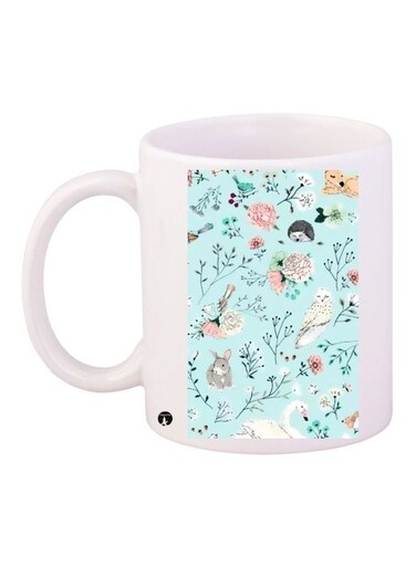 Animal Printed Coffee Mug White/Blue/Pink