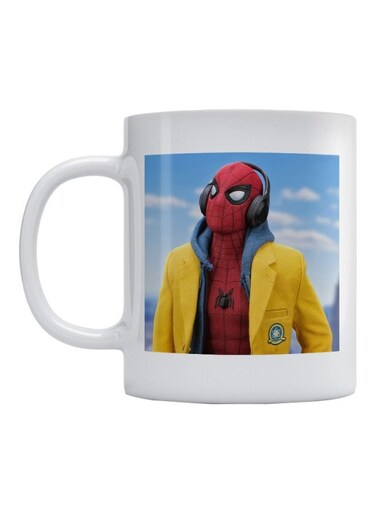 Spiderman Printed Mug White/Yellow/Red 350ml