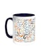 Arabic Coloured Letters Printed Coffee Mug Blue/White 11ounce