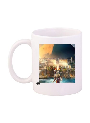 Game Assassin's Creed Character Printed Mug White/Blue/Yellow Standard Size